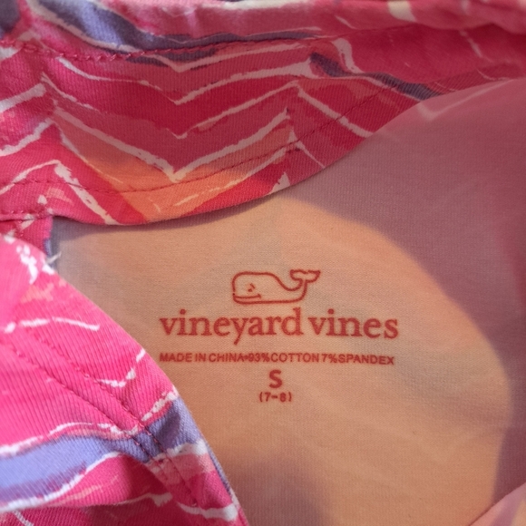 Vineyard Vines girls size Small or 7/8 3/4 sleeve water color whale tale dress - Picture 4 of 6